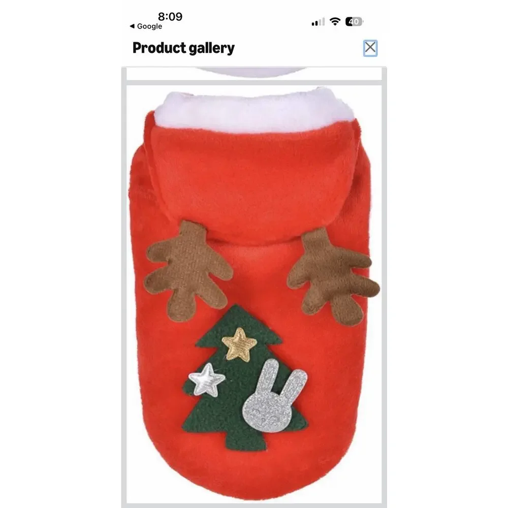 Dog Christmas Costume Reindeer Santa , Red M New